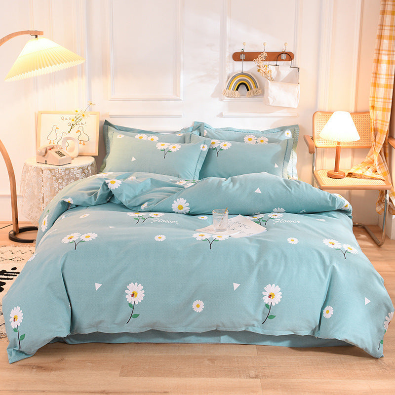Duvet cover set made of brushed cotton, printed