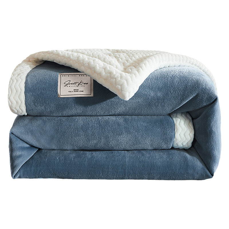 Warm coral fleece blanket for office and home