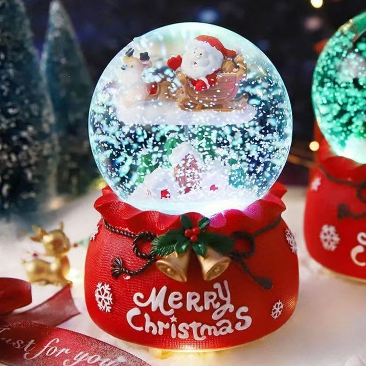 Christmas snow globe with music and light