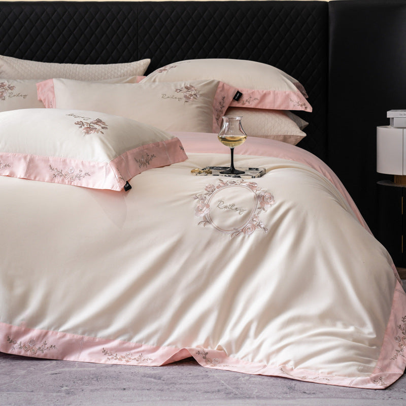 Cotton bedding set, long-staple cotton, 4-piece