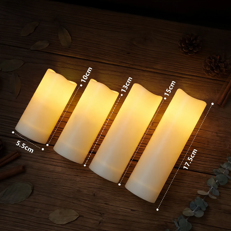 Waterproof LED Candle Set, 12-piece, ABS plastic