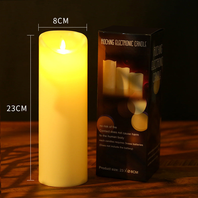 LED stump candle with realistic flicker effect