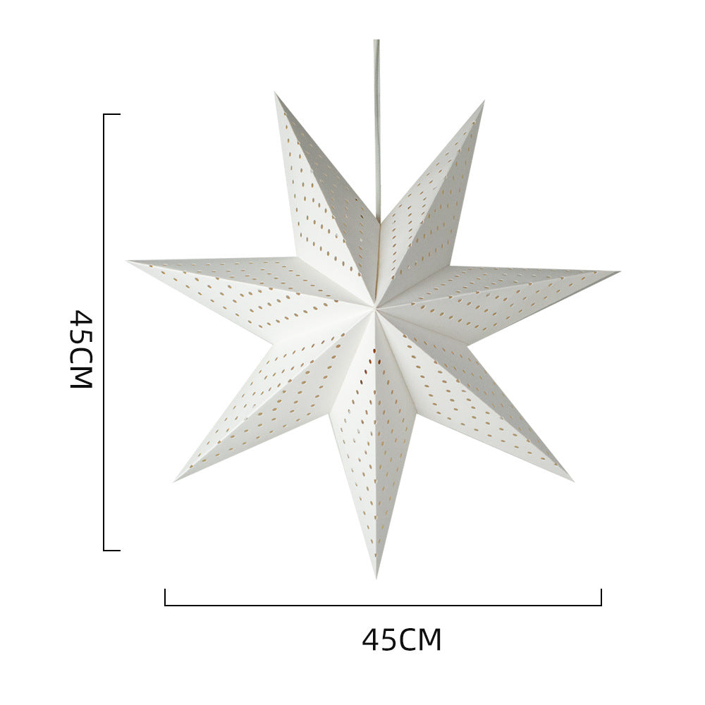 Foldable seven-ray star lampshade made of paper