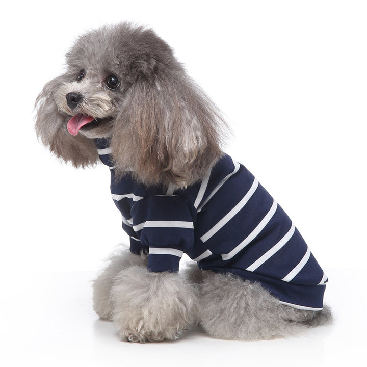High-collar sweatshirt for dogs, stripes, polyester-cotton