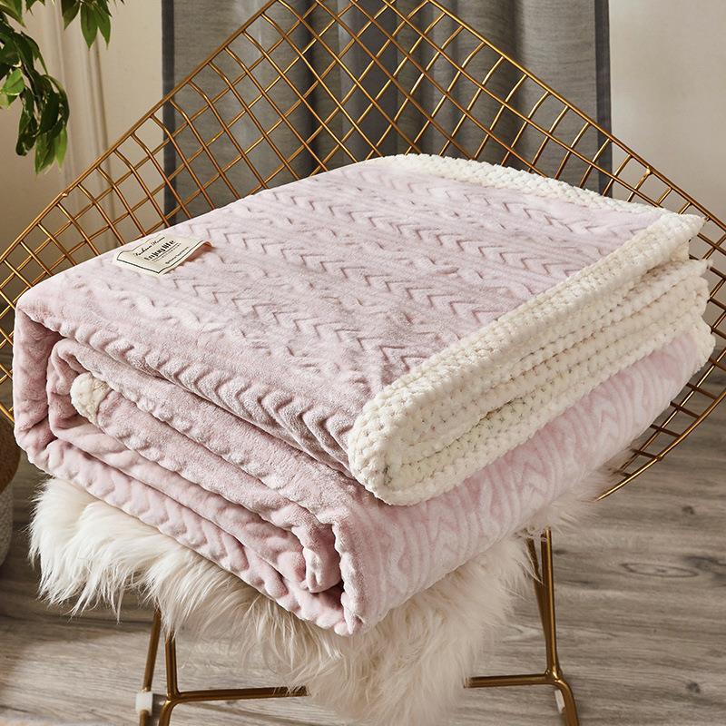 Solid Color Flannel Throw Blanket, warming for Autumn and Winter