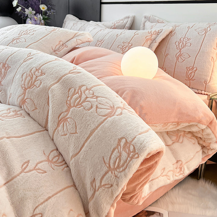 Milk fiber bedding set, 4-piece, winter