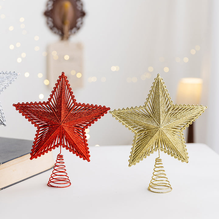 Christmas tree top star, plastic with glitter