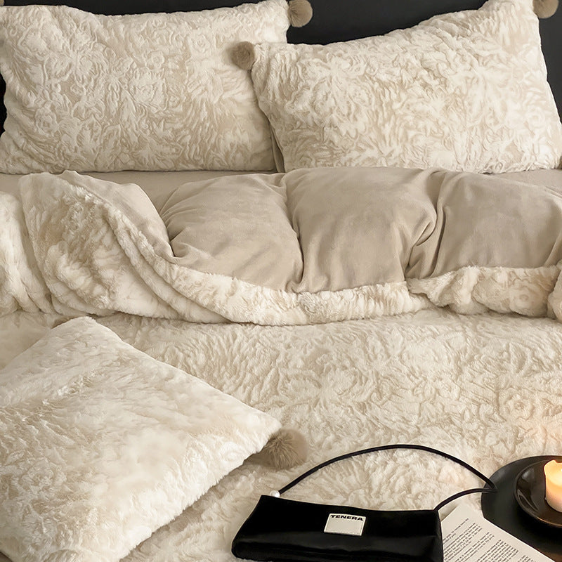 Milk fiber bedding set, 4-piece, winter