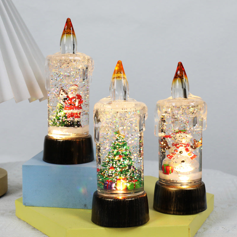 Christmas snow globe night lights with lighting