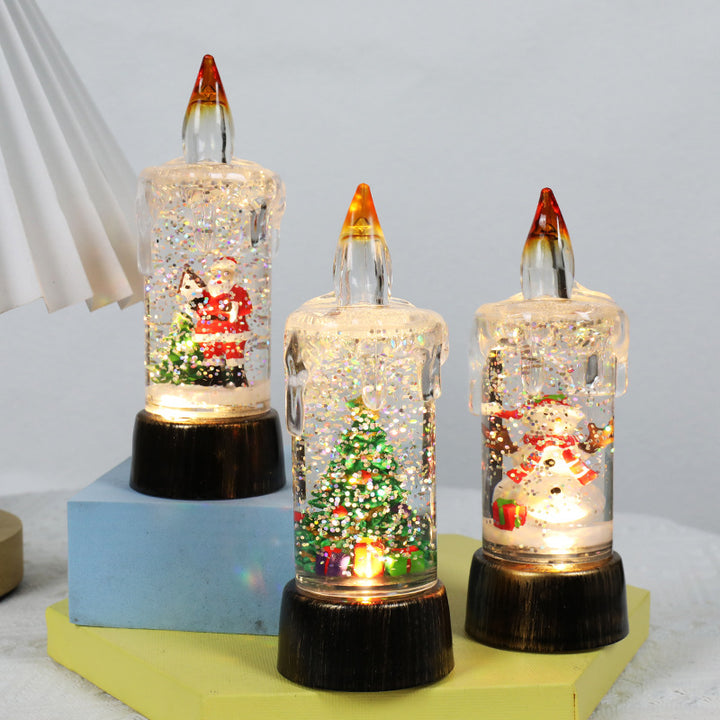 Christmas snow globe night lights with lighting
