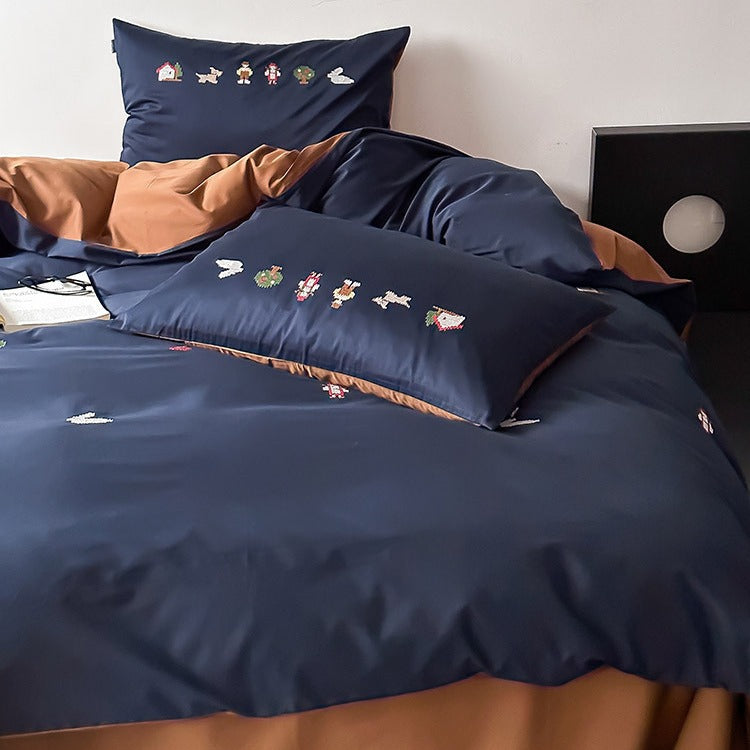 Children's bedding set, 4-piece, cotton, cartoon design
