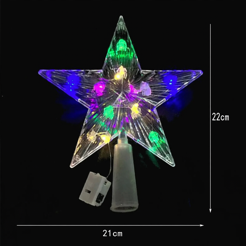 Illuminated Christmas tree top star made of plastic