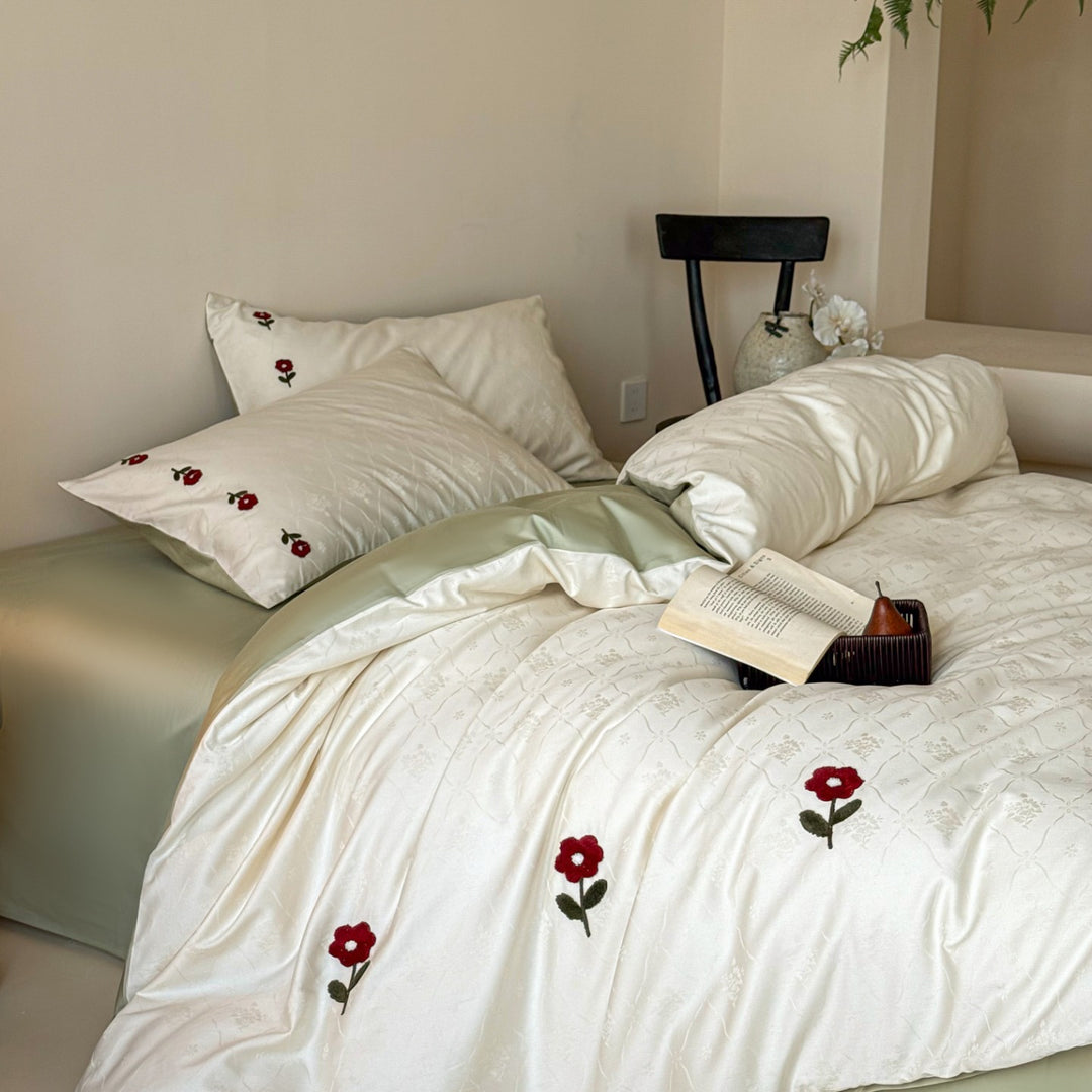 Cotton bedding set, jacquard, fleece finish