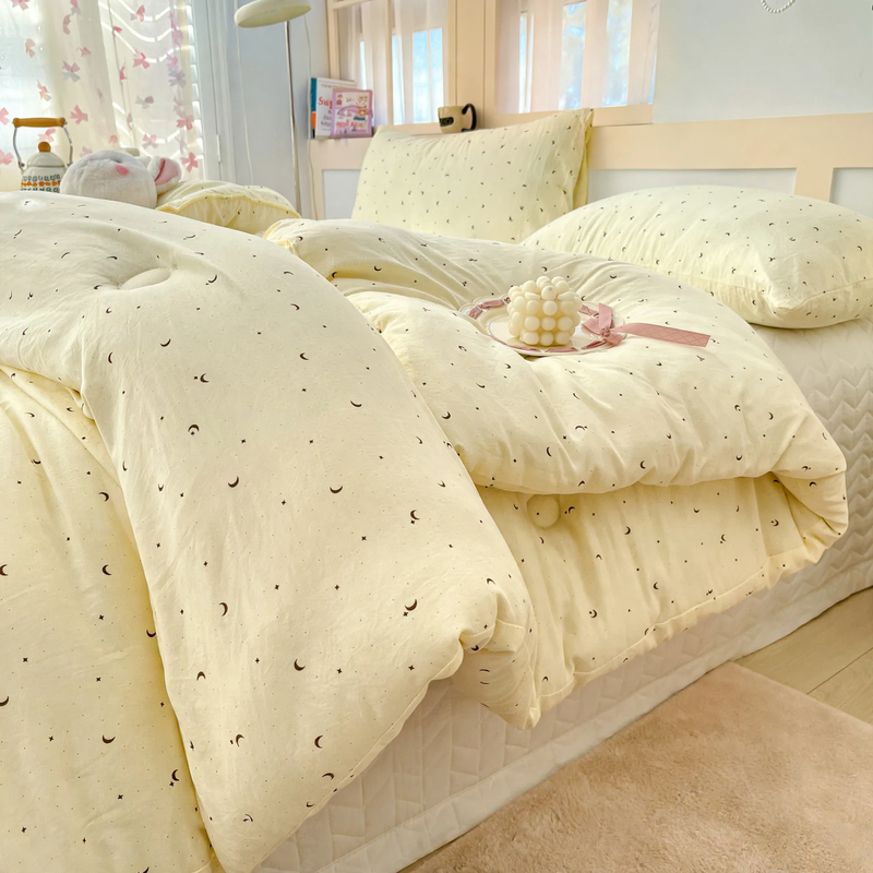 Cotton winter blanket with soy fiber filling