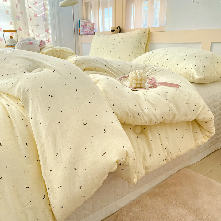 Cotton winter blanket with soy fiber filling