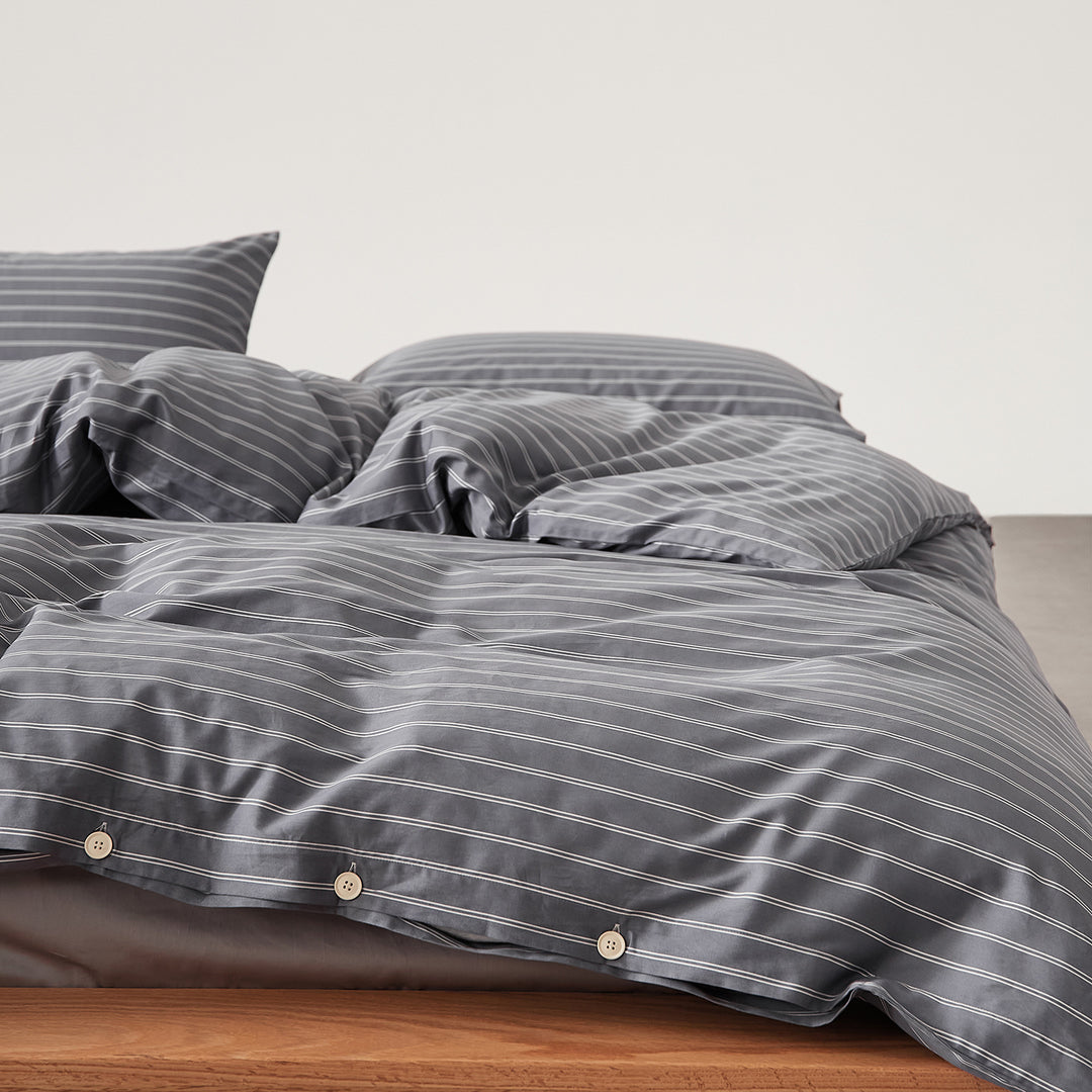Long-staple cotton bedding, 4-piece, stripes