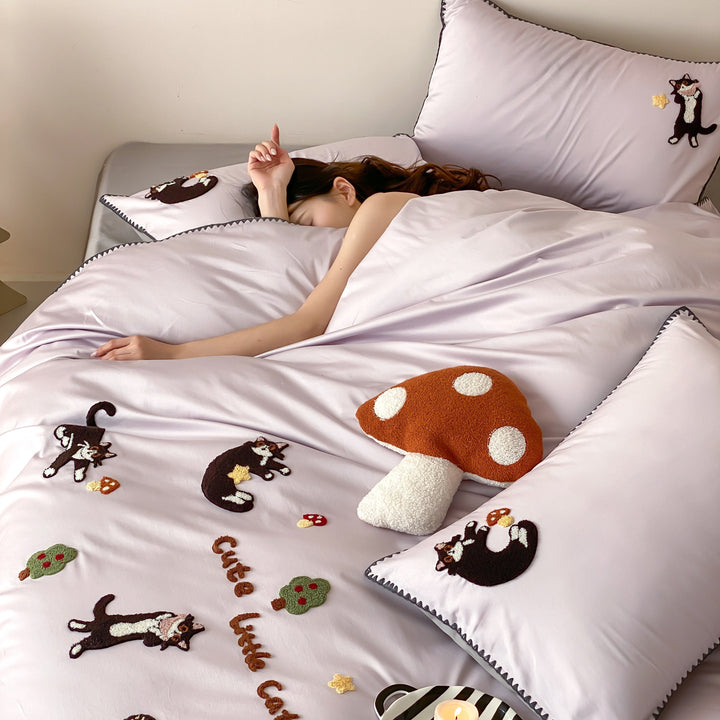 Cotton bedding set, 4-piece, 100 long staple
