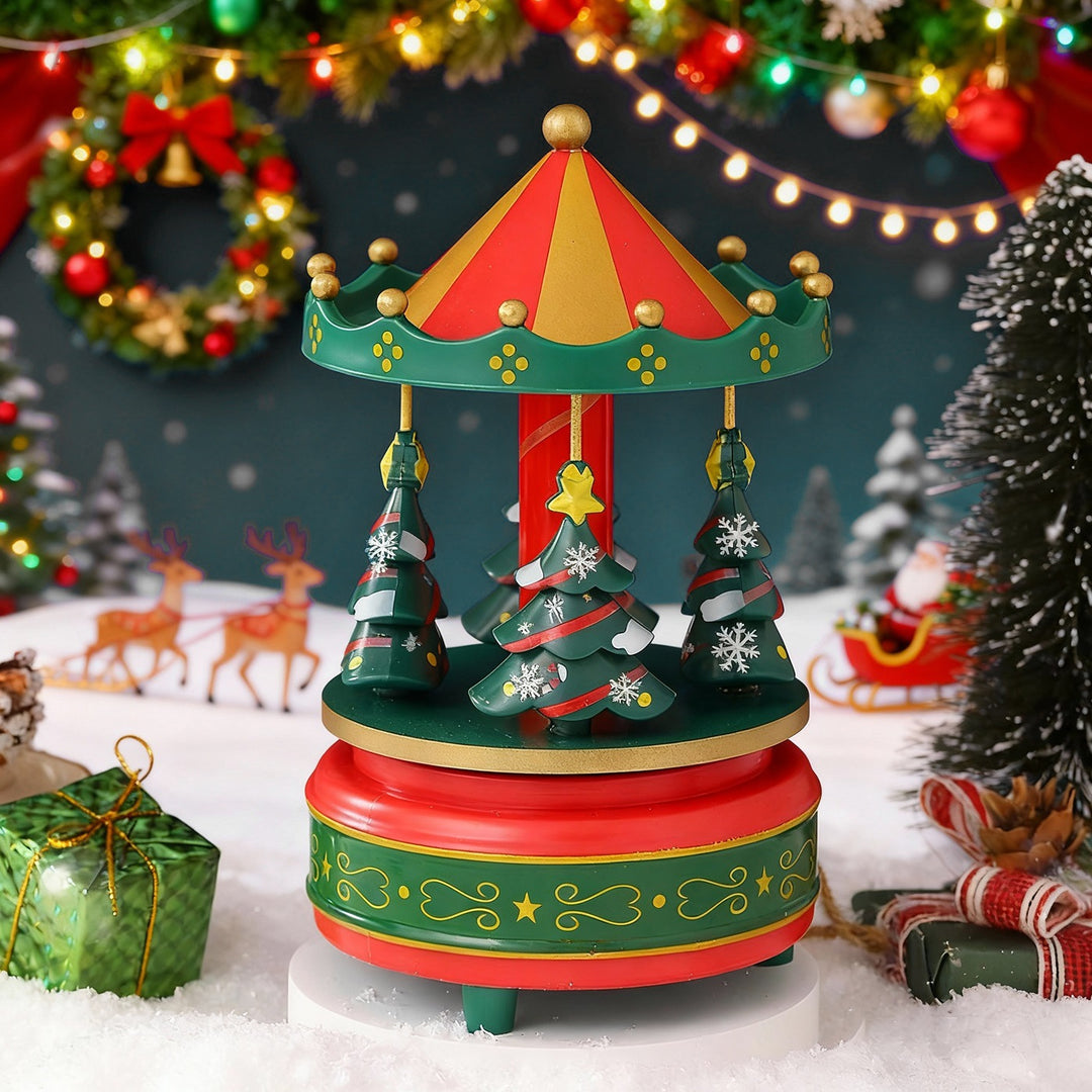 Classic wooden carousel music box
