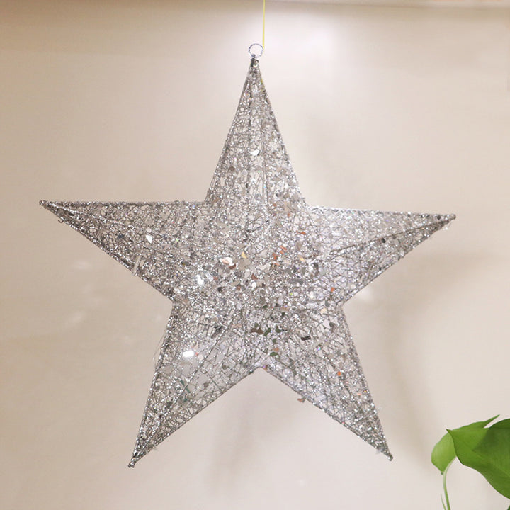 Illuminated Christmas tree star made of iron