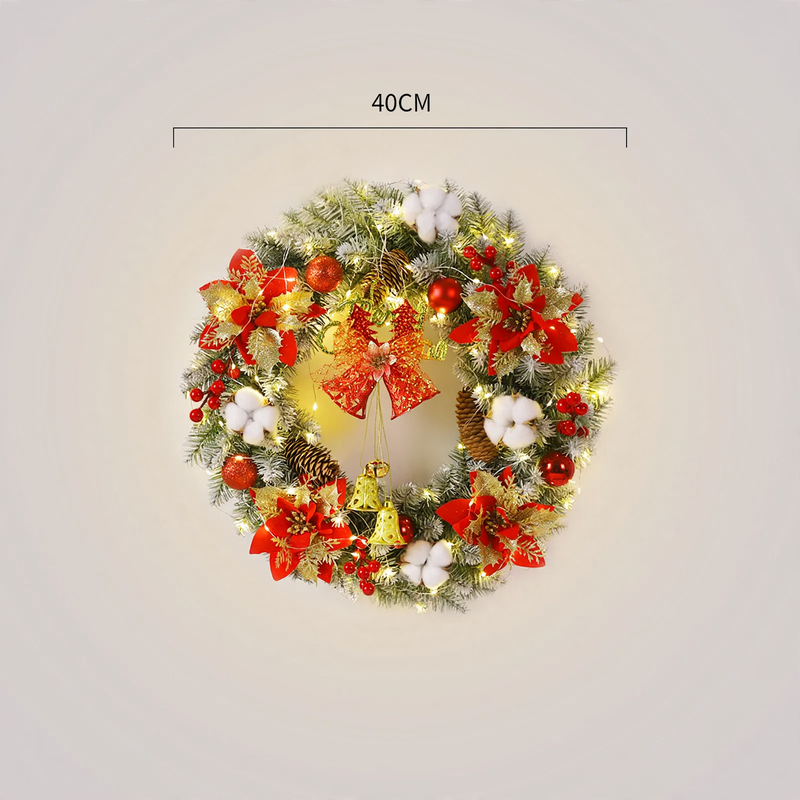 Decorative Christmas wreath with lighting