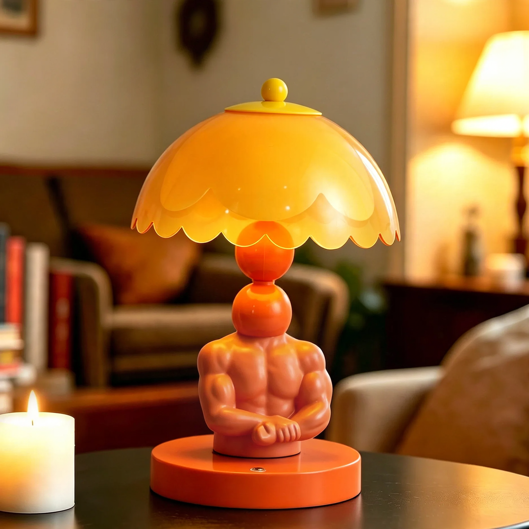 Muscular figure table lamp