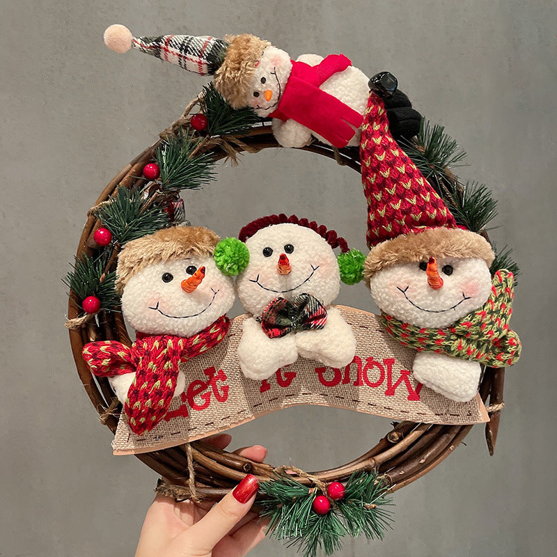 Decorative Christmas wreath with figures