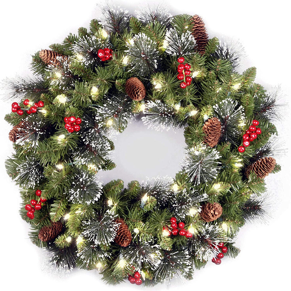 Christmas wreath and garland for festive wall decoration