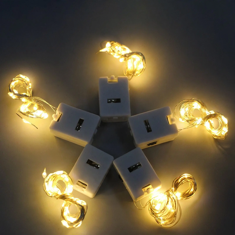 Compact LED copper wire string lights for floral decorations