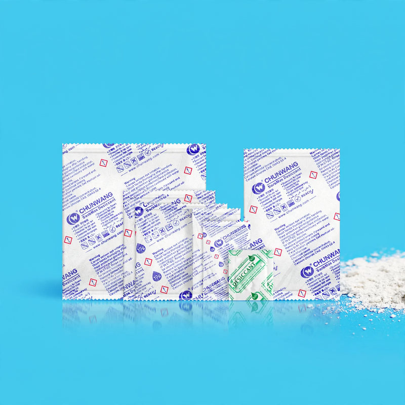 Calcium chloride desiccant, various sizes