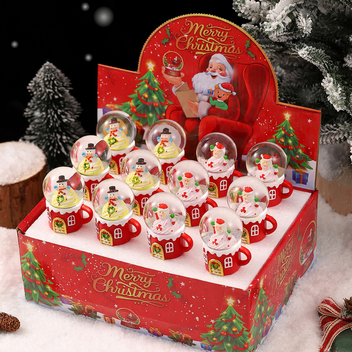 Christmas snow globe with light and snow effect