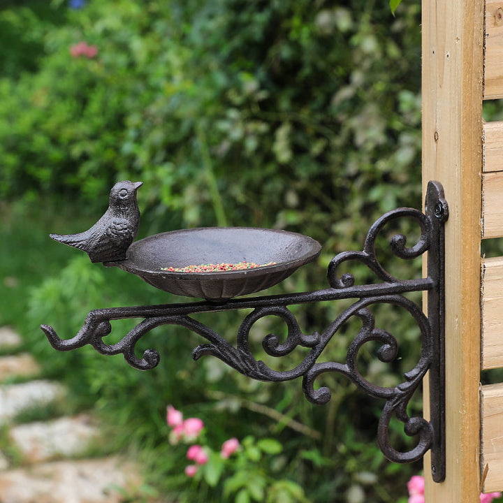 Decorative Wall Birdbath made of Cast Iron in European Style