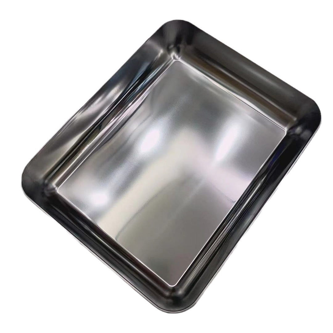 Stainless steel serving tray, square
