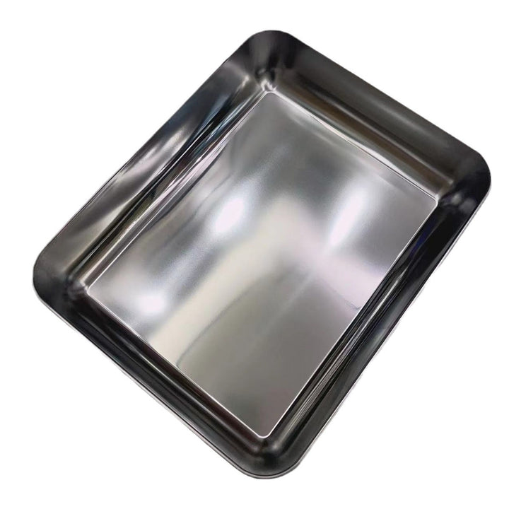 Stainless steel serving tray, square