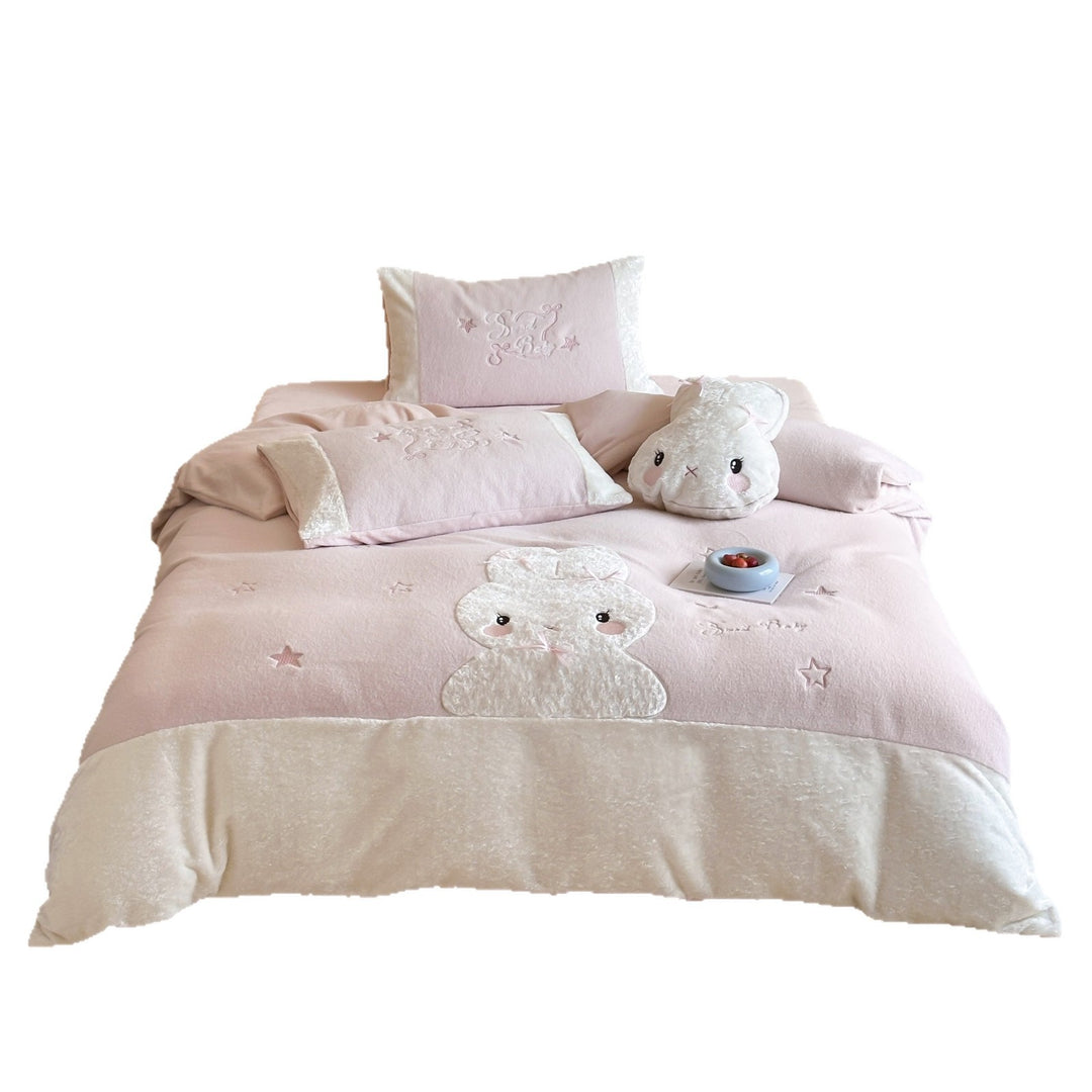 Winter bedding set made of milk fiber fleece, soft and warm