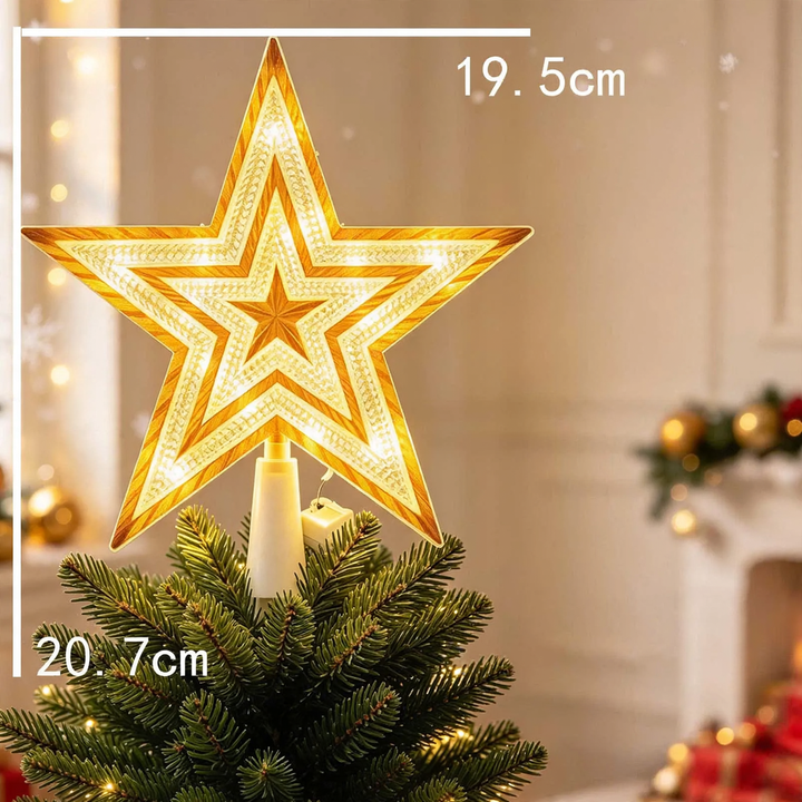 Illuminated Christmas tree topper star made of PVC