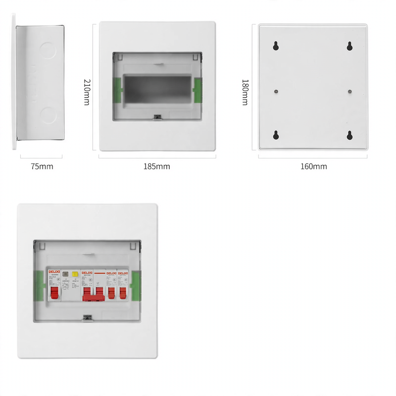 Distribution box for electrical installation, 2–16 circuits