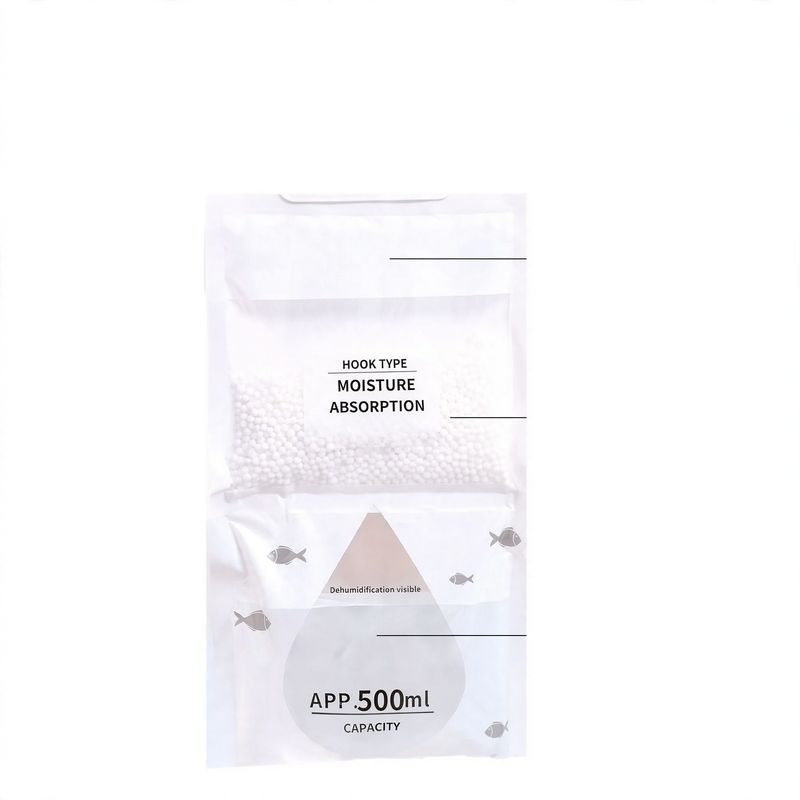 Hanging dehumidifying bag for the household