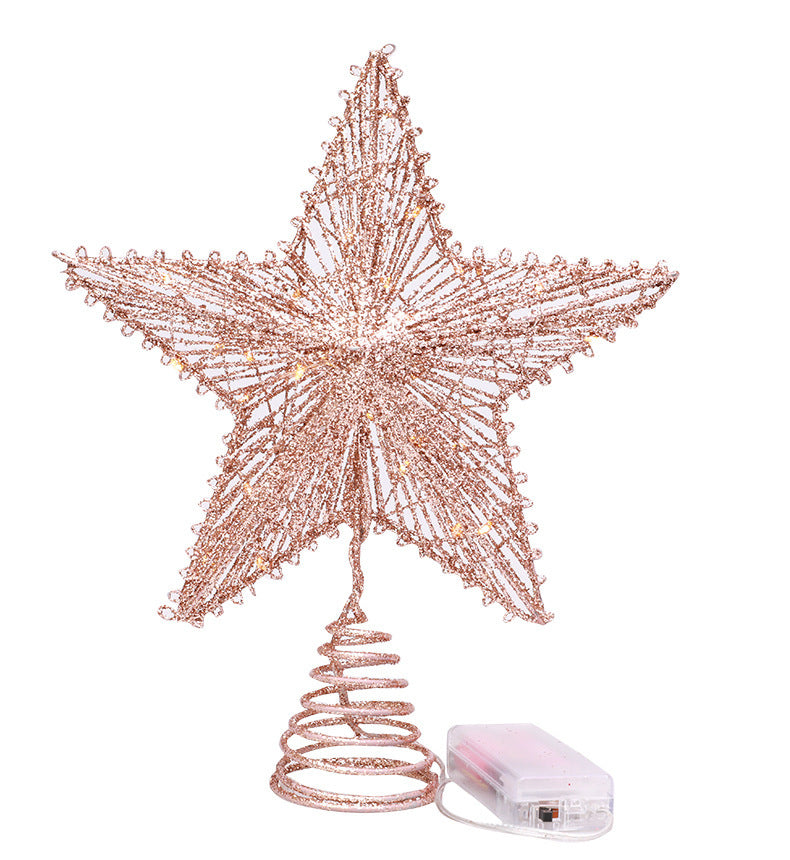 Christmas tree top star made of iron with lighting