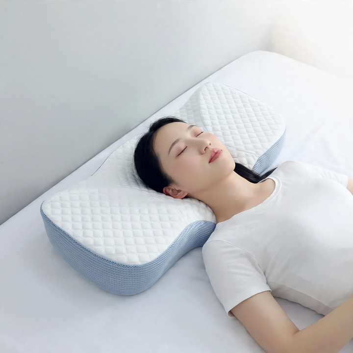 Butterfly-shaped neck pillow MJ8147 with double core