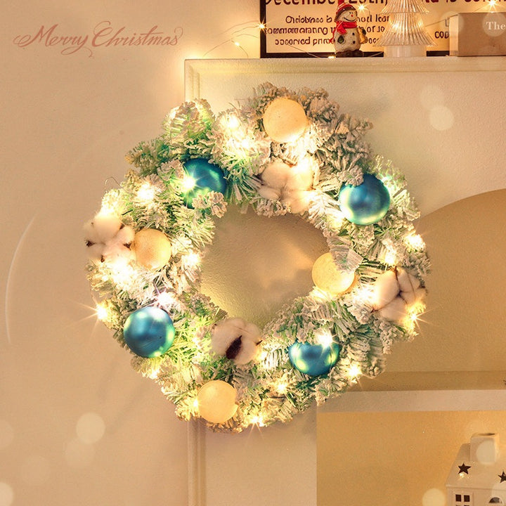 Decorative Christmas wreath made of silk flowers