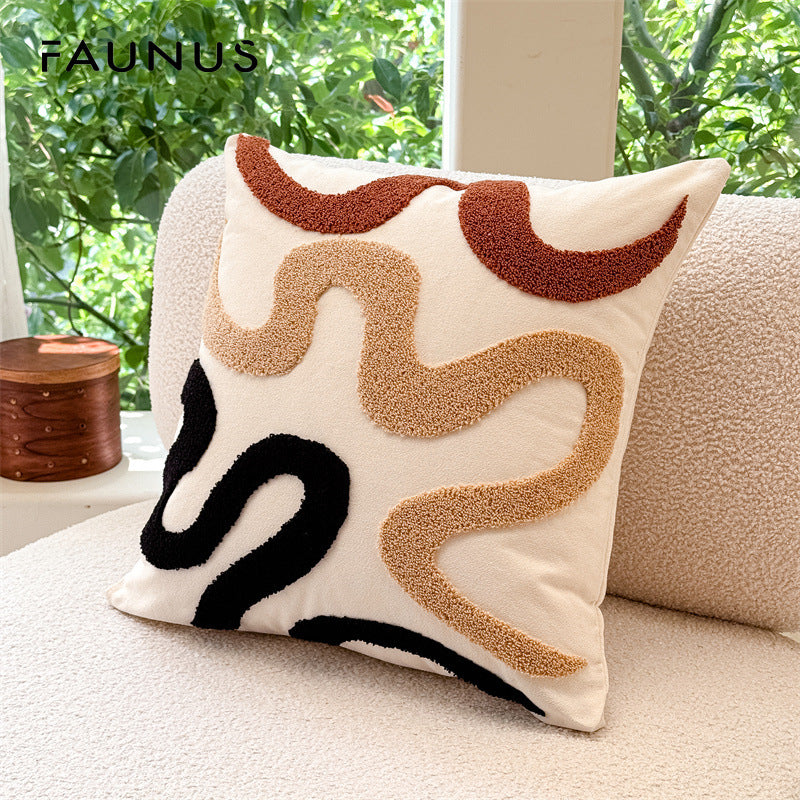 Tufted pillowcase, abstract patterns, 45×45 cm