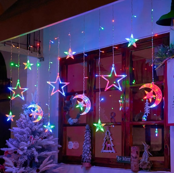 LED Star and Moon Light Curtain for Festive Decoration