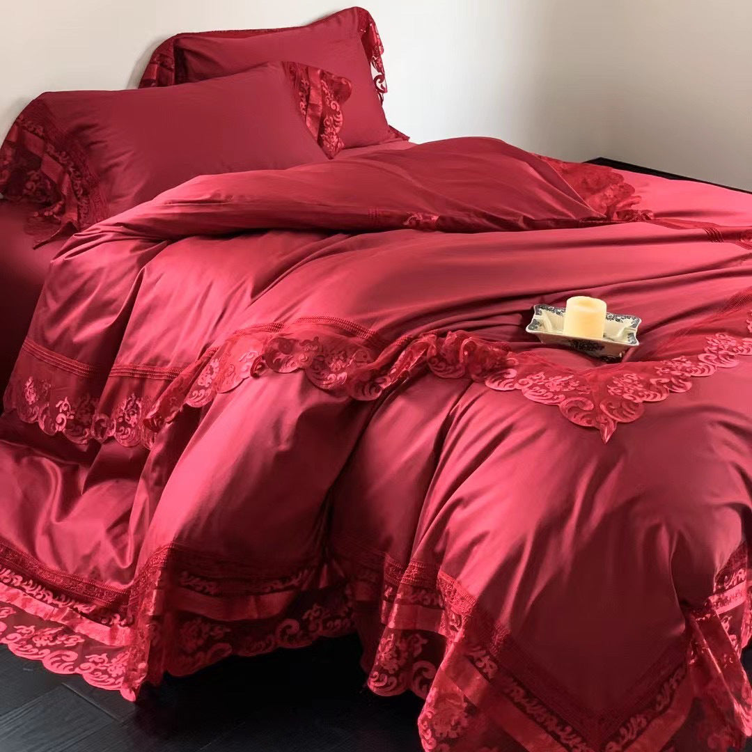 Festive wedding bedding set made of long-staple cotton