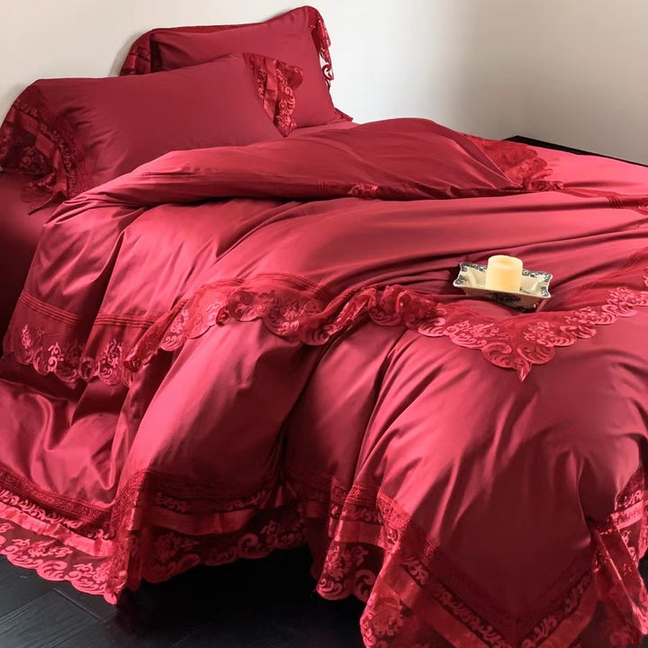 Festive wedding bedding set made of long-staple cotton