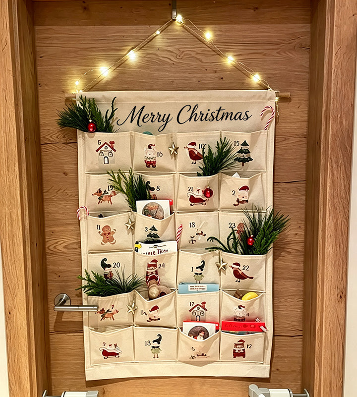 Christmas fabric advent calendar to hang