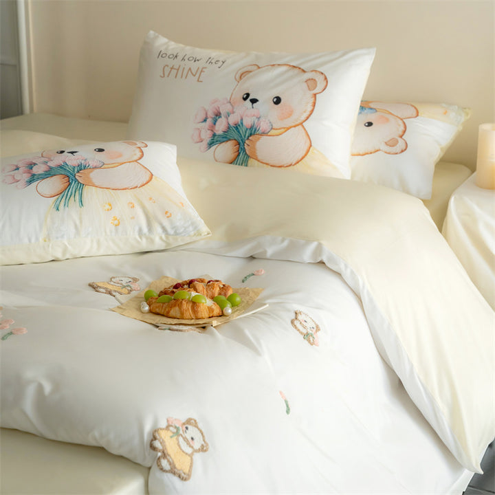 Bedding set made of long-staple cotton, cartoon design