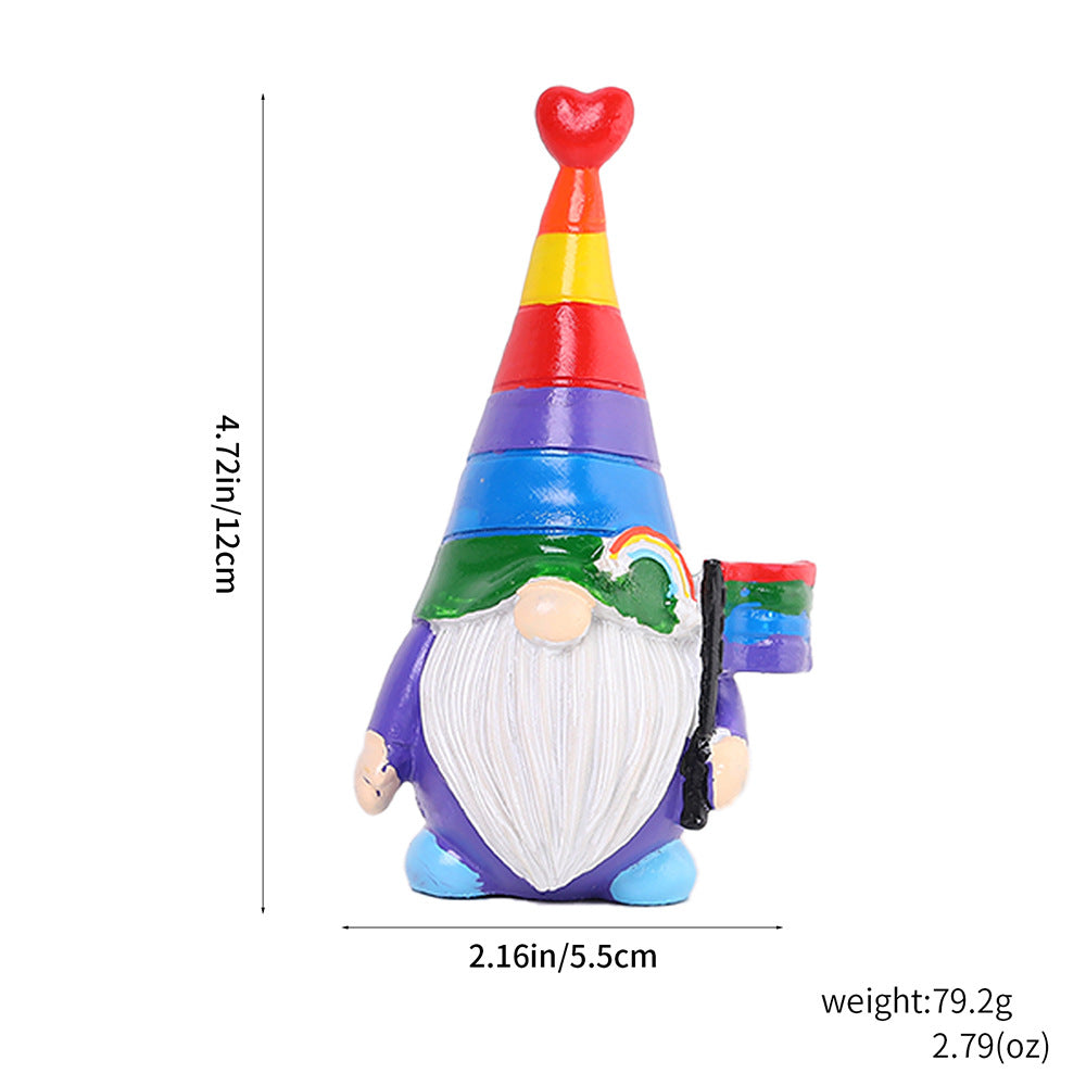Rainbow Gnome made of resin