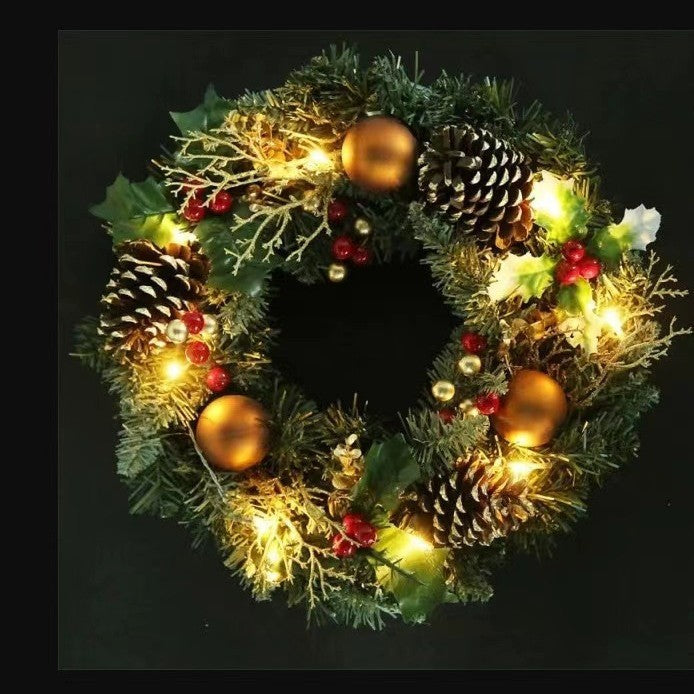 Illuminated Christmas wreath, 40 cm