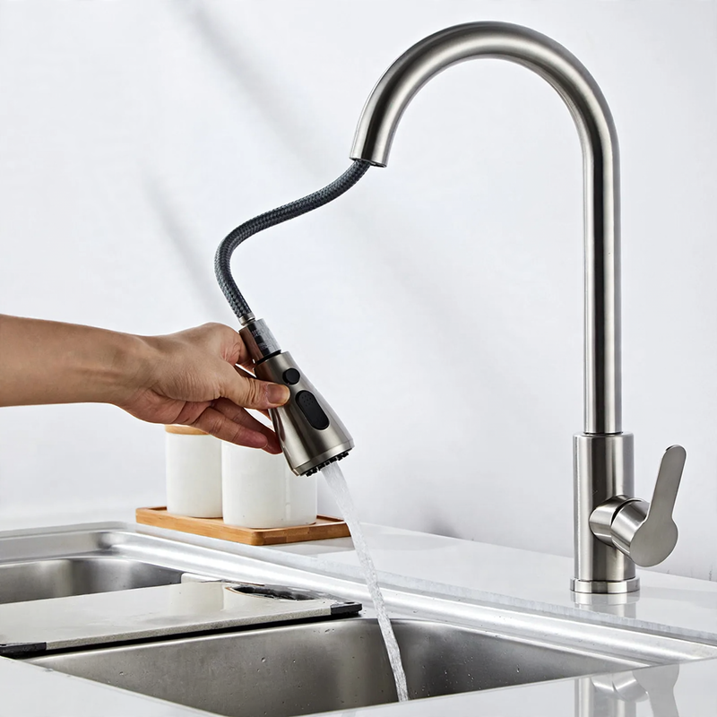 Stainless Steel Kitchen Faucet with Ceramic Valve