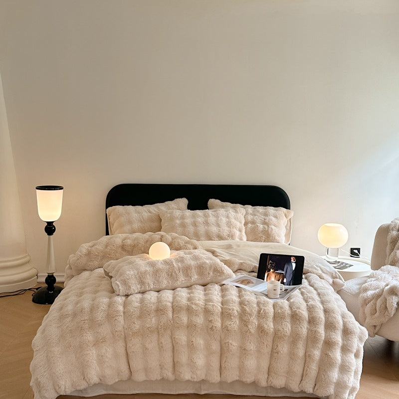 Milk fiber fleece duvet cover set, extra warm